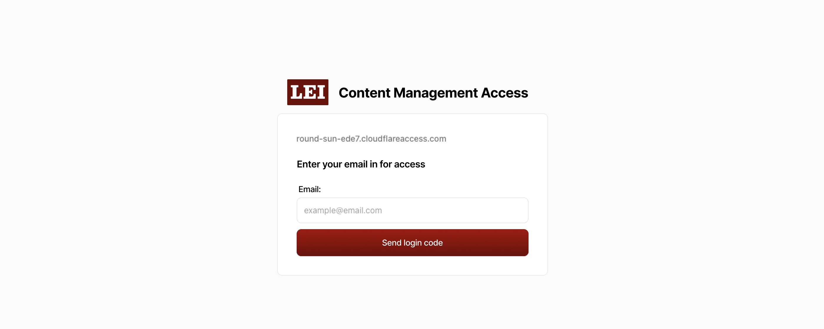Passwordless CMS login: enter an email, receive a login code