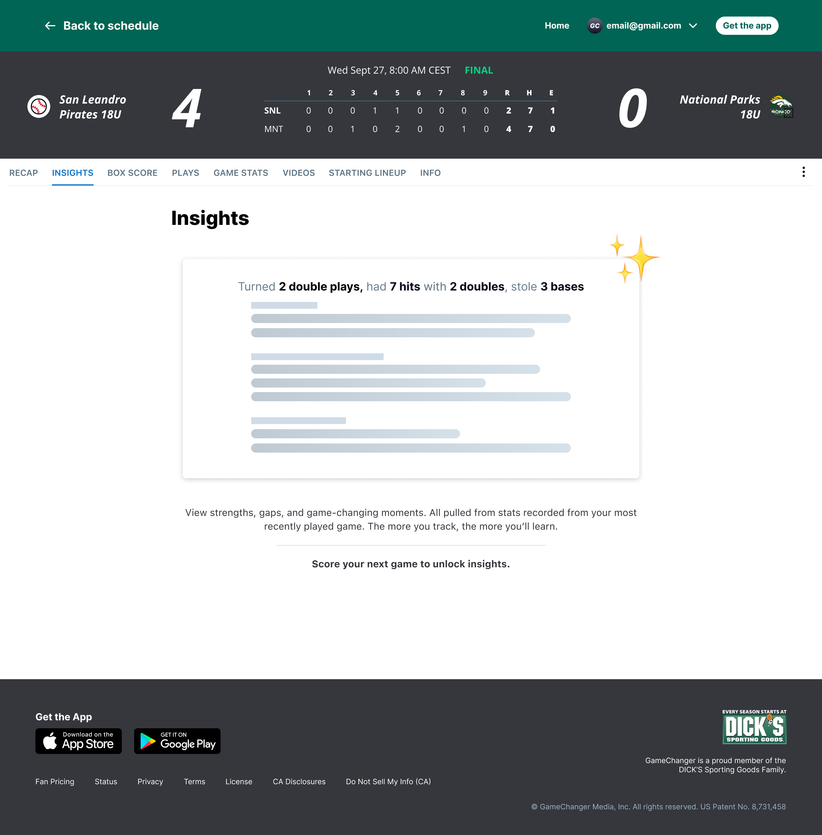 Team insights generating: skeleton state with the headline stat line first