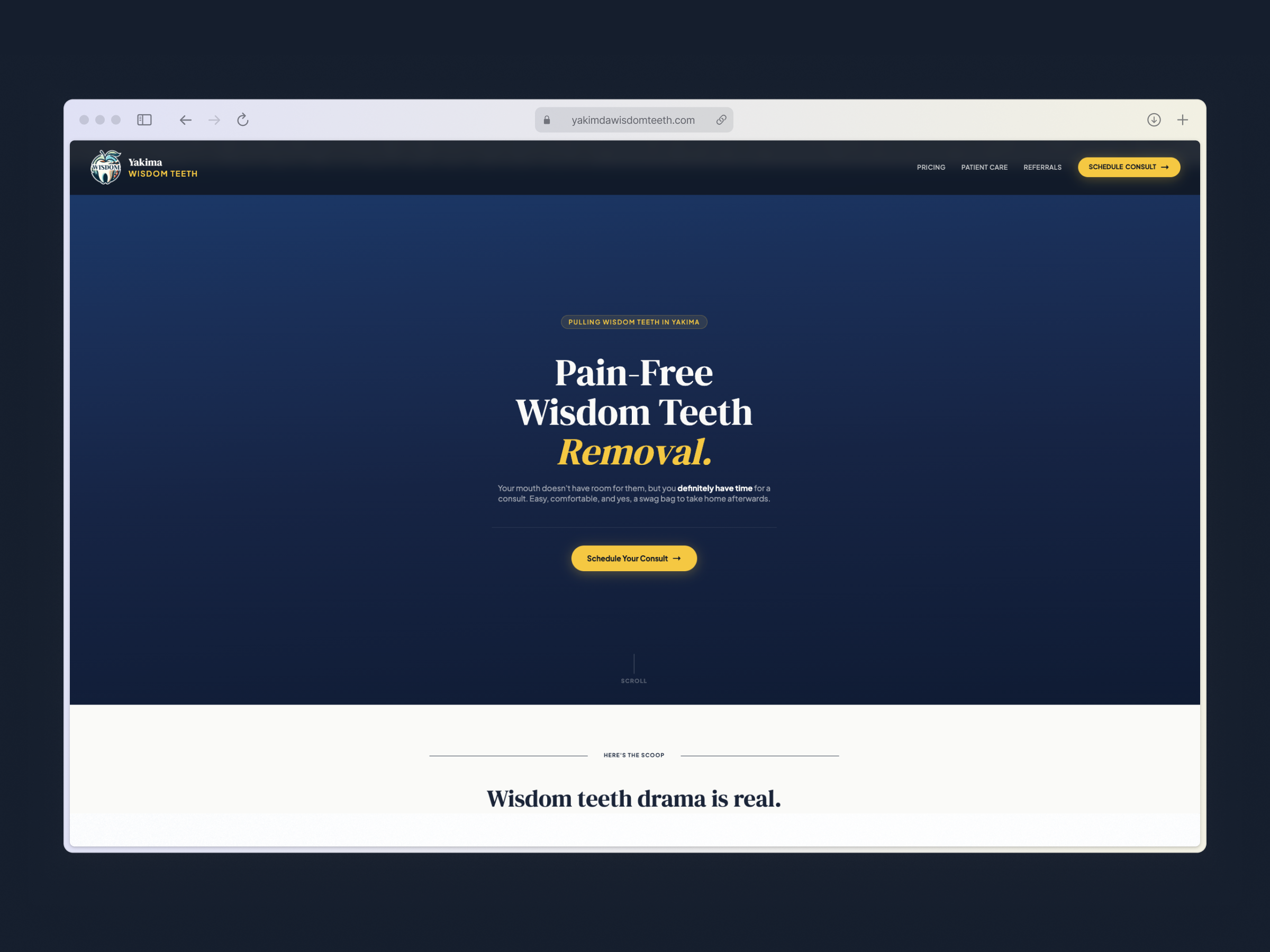Yakima Wisdom Teeth homepage hero